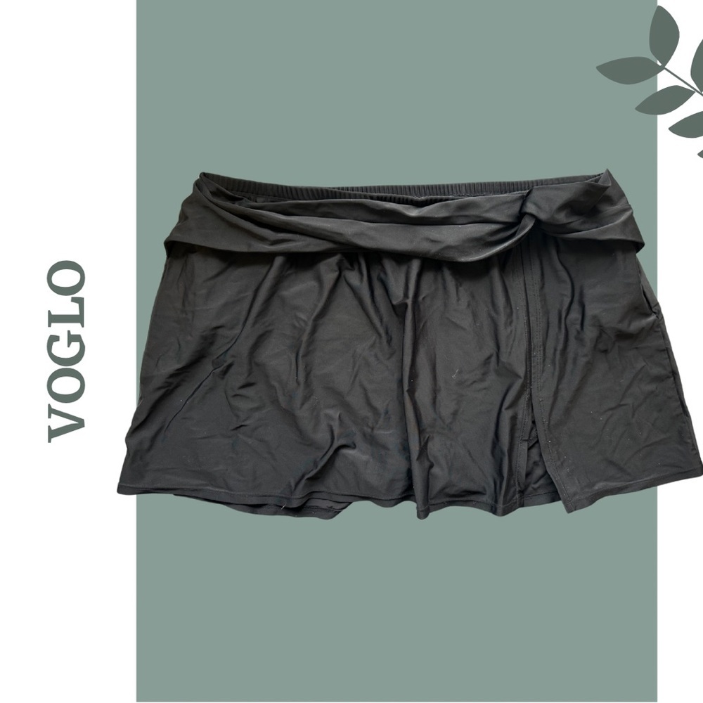 Voglo Women's Black Swim Suit Skirt with Panty Plus Size 3X